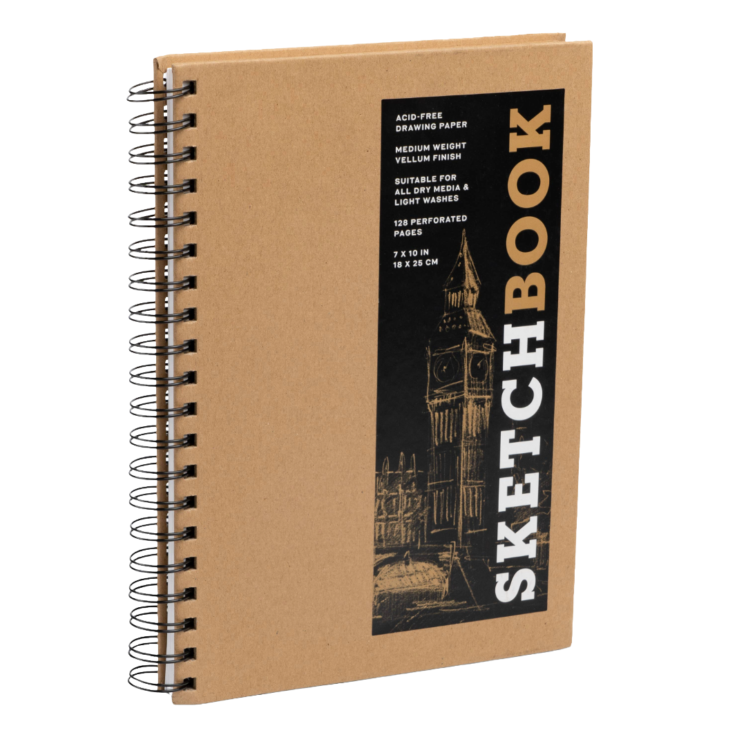 Medium Sketchbook 7 x 10" - Spiral Bound Hardcover (Kraft)