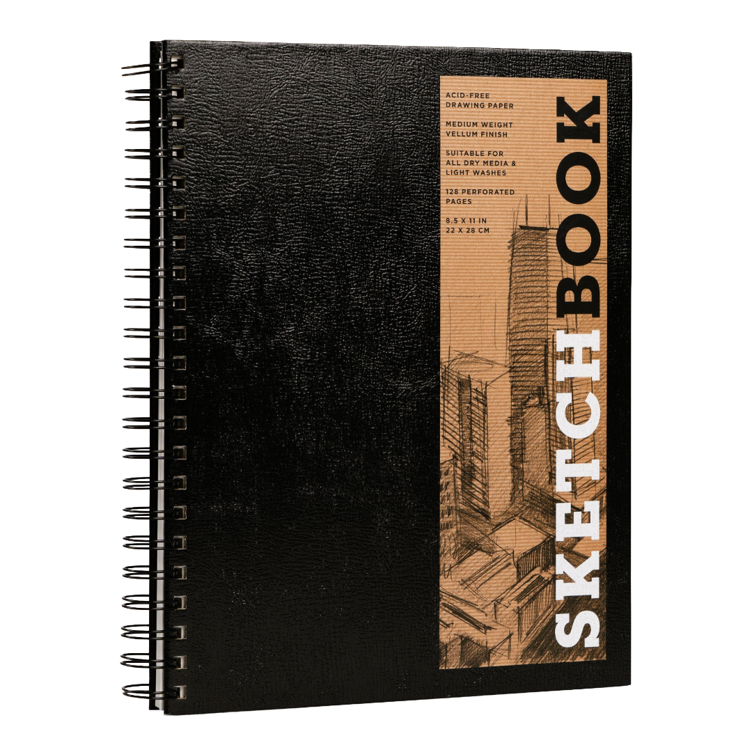 Large Sketchbook 8.5 x 11"-  Spiral Hardcover (Black)
