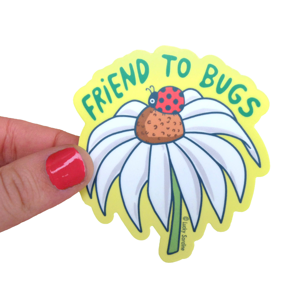 Friend To Bugs, Lady Bug Daisy Vinyl Sticker