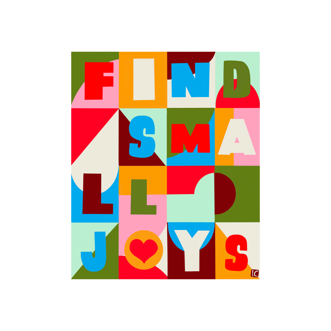 Find Small Joys Large Sticker
