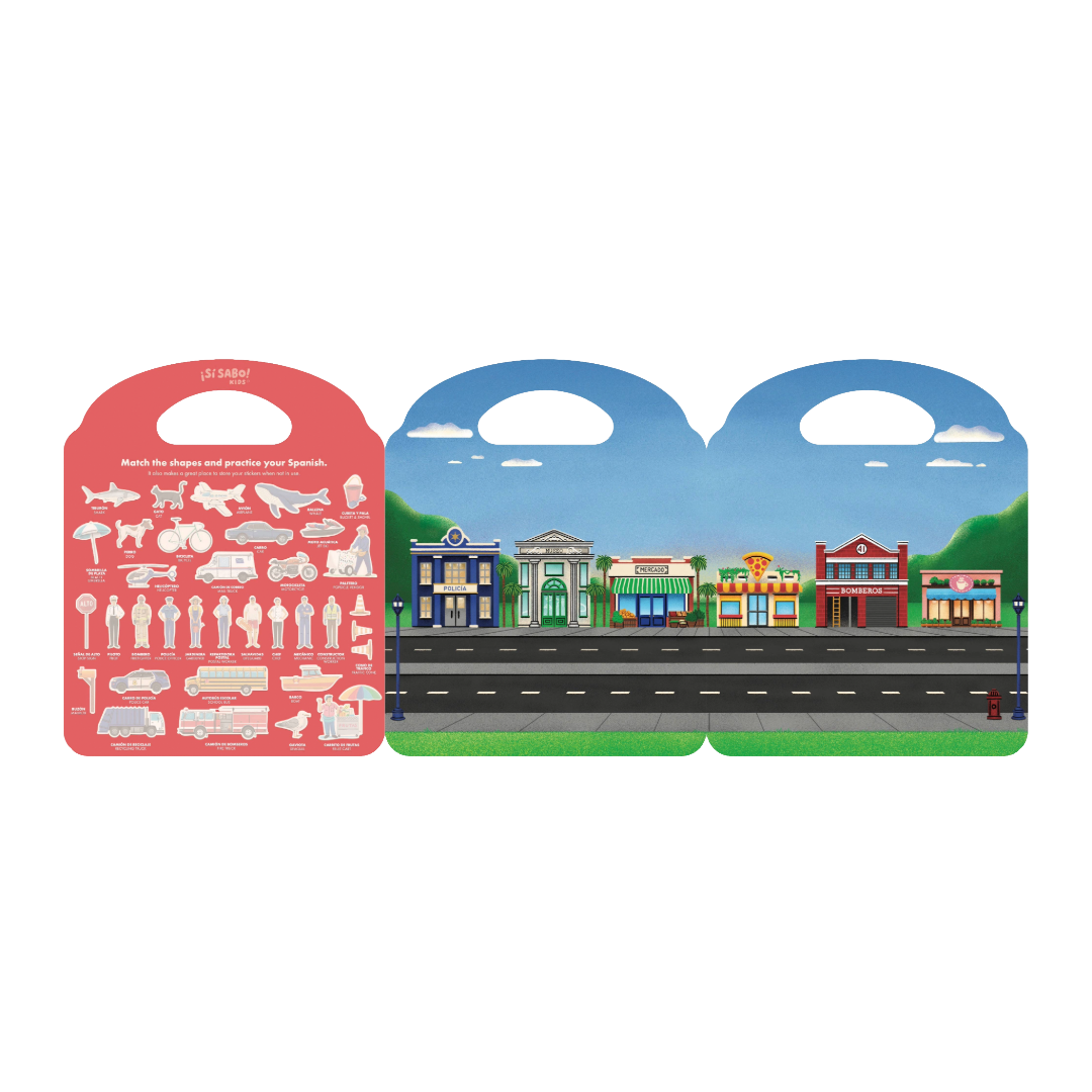 Sí Sabo Town: A Bilingual Reusable Sticker Play Set