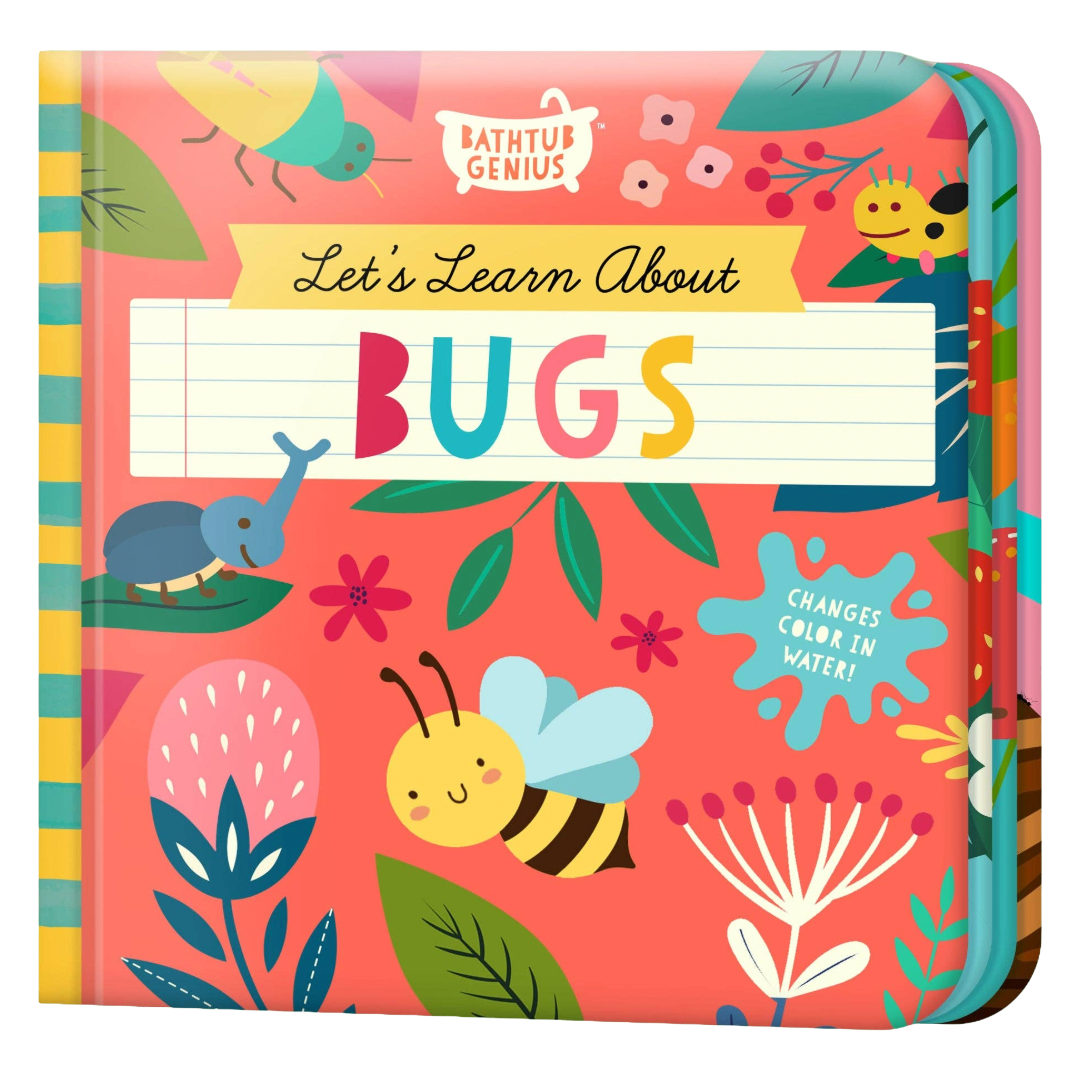Children's book titled 'Let's Learn About Bugs' with colorful illustrations on the cover.