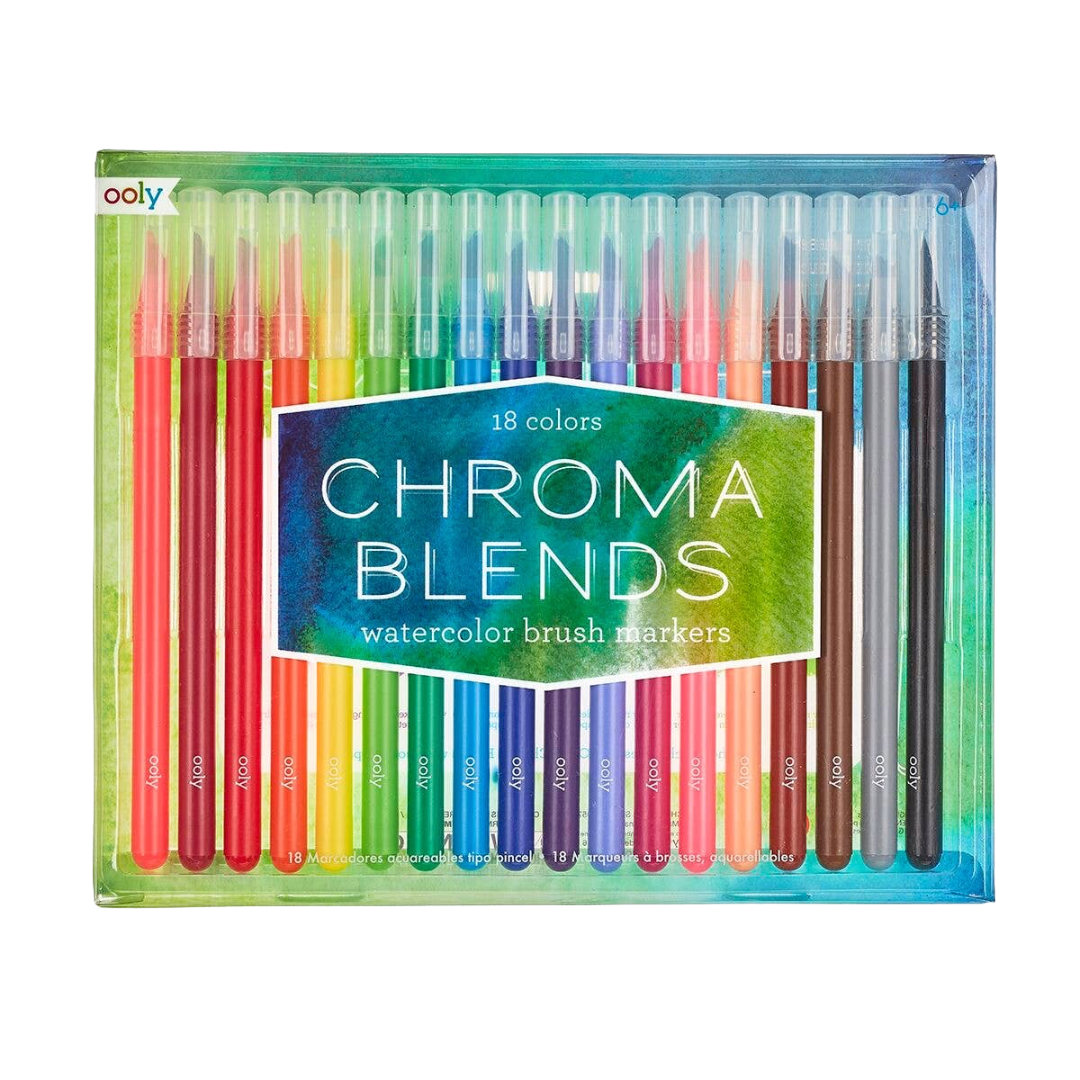Chroma Blends Watercolor Brush Markers - Set of 18