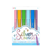 Silver Linings Outline Markers - Set of 6