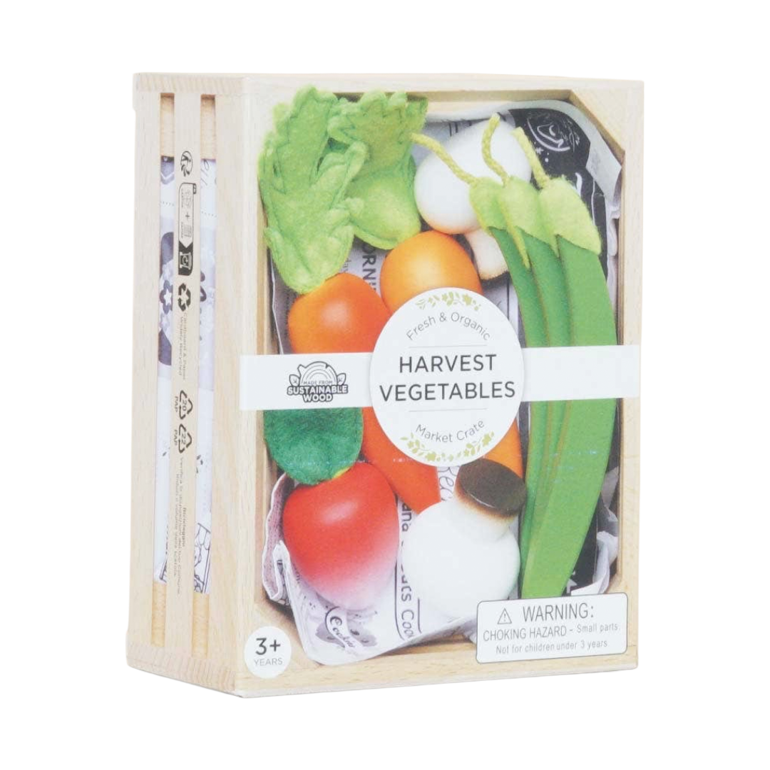 Harvest Vegetables Wooden Market Crate