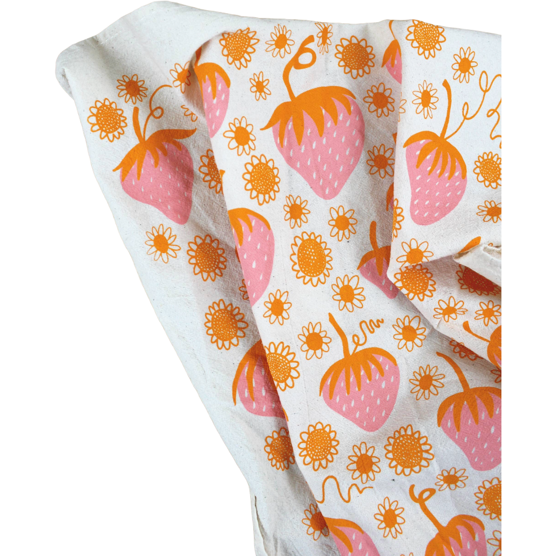 Strawberry Printed Tea Towel