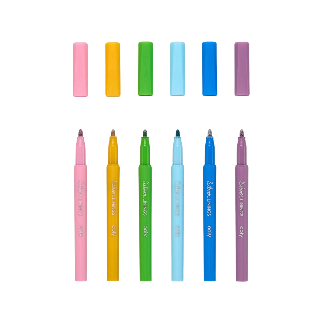 Silver Linings Outline Markers - Set of 6
