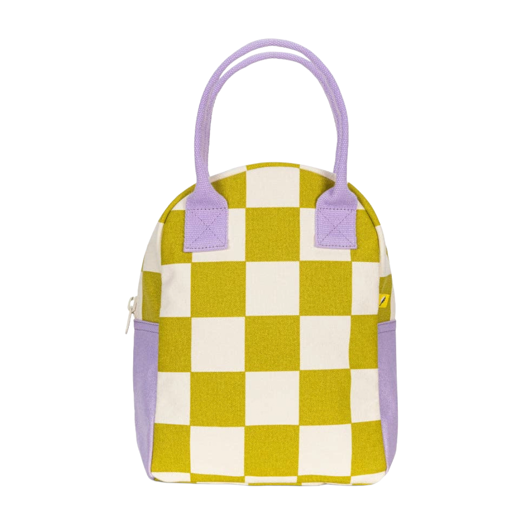 Zipper Lunch Bag - Checks Pear