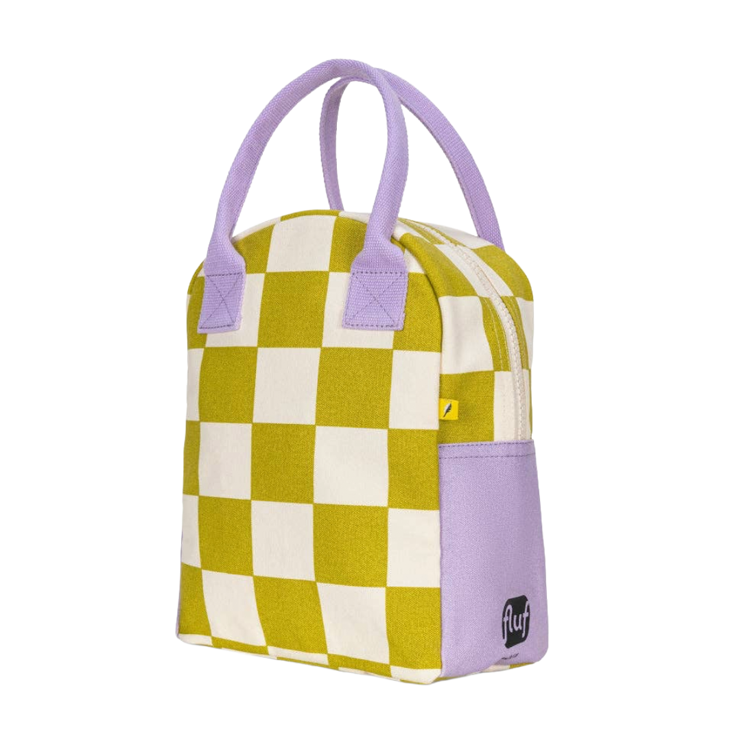 Zipper Lunch Bag - Checks Pear