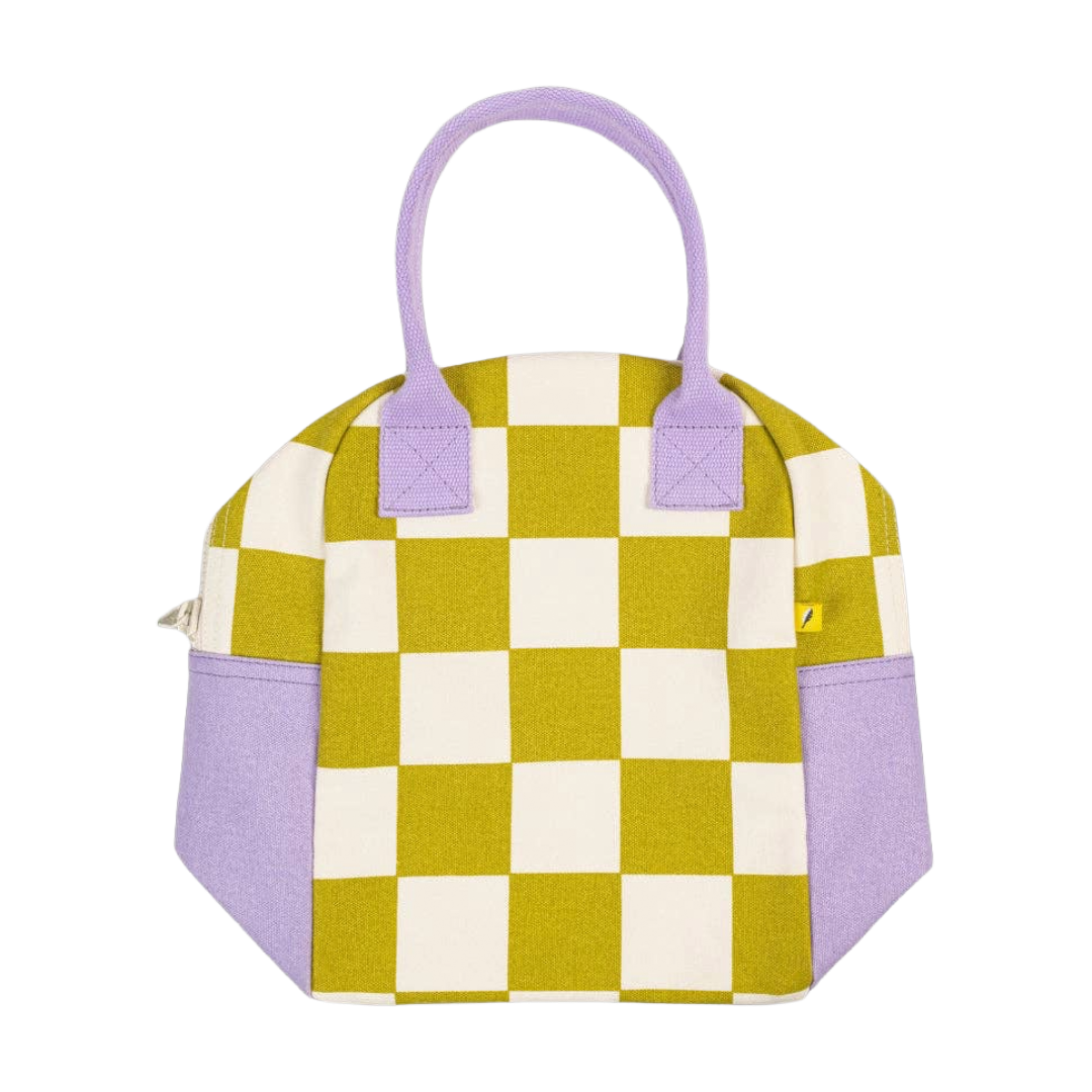 Zipper Lunch Bag - Checks Pear