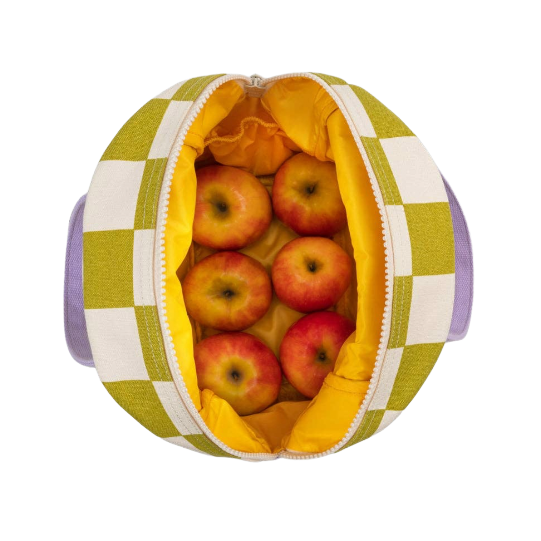 Zipper Lunch Bag - Checks Pear