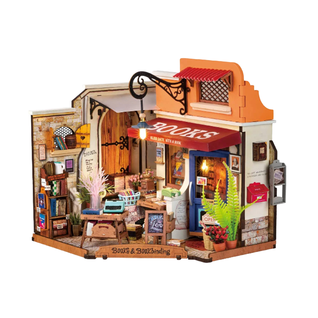 Corner Bookstore DIY Miniature House Kit