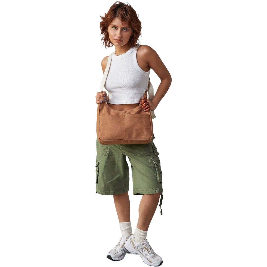 Organic Cotton Satchel Bag - Nutmeg