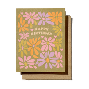 Happy Birthday Retro Flower | Birthday Card