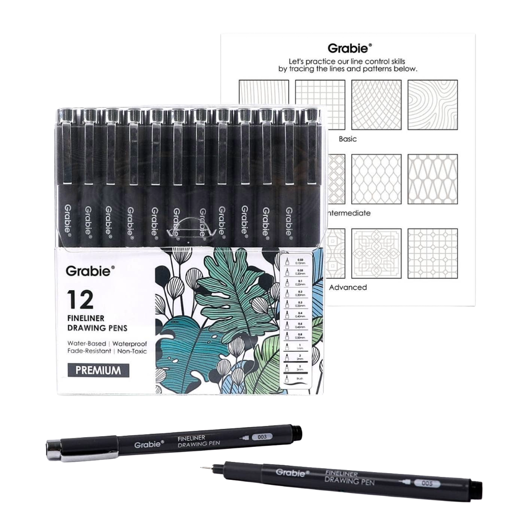 Fineliner Drawing Pen - Set Of 12