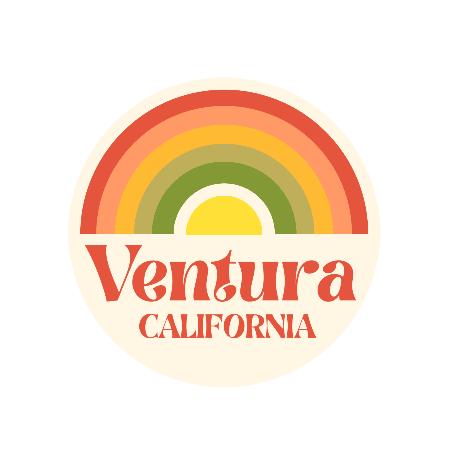 VENTURA Rainbow sticker, 3" Round