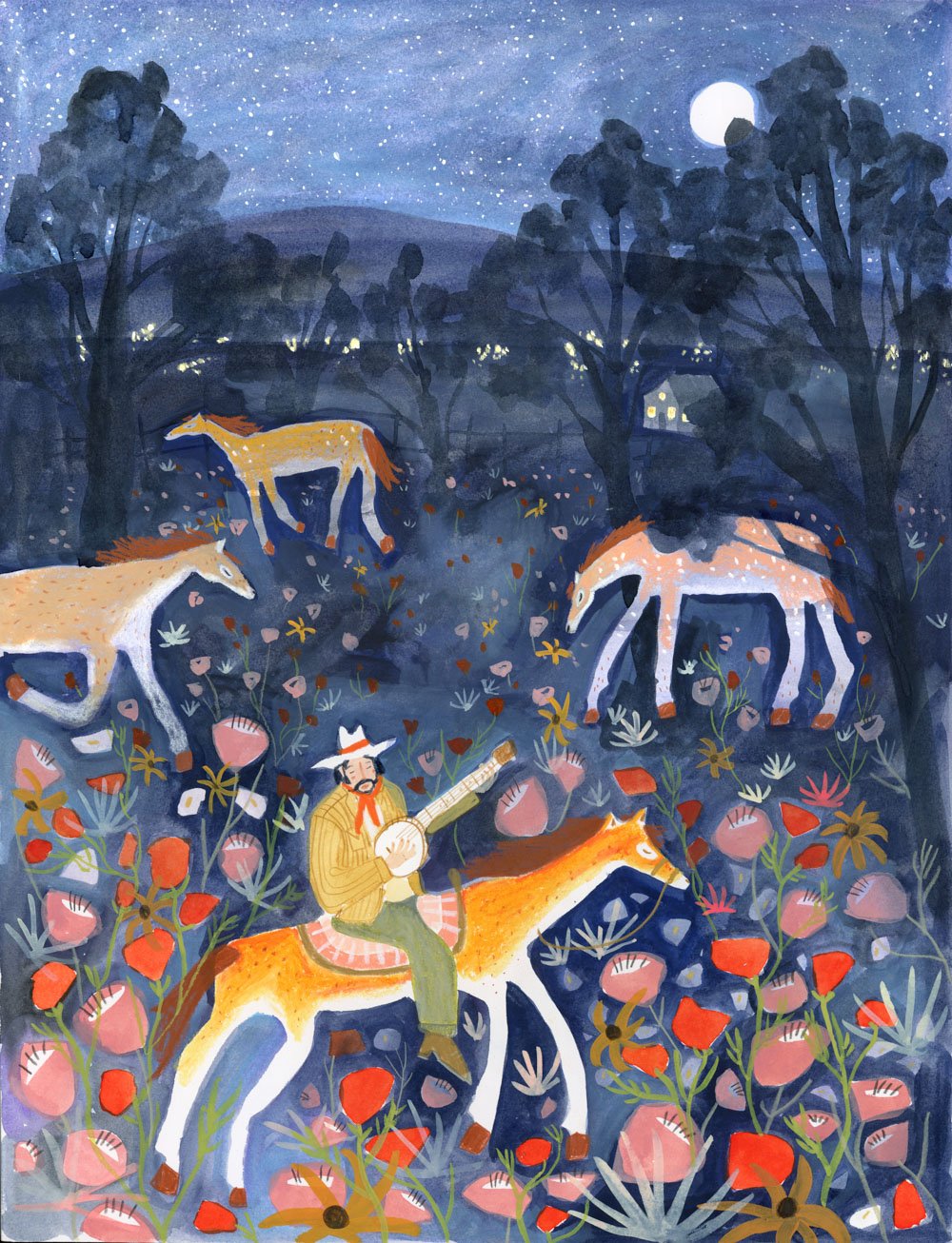 While Everyone Else Was Sleeping He Sang to the Flowers and the Stars by Melissa Lakey
