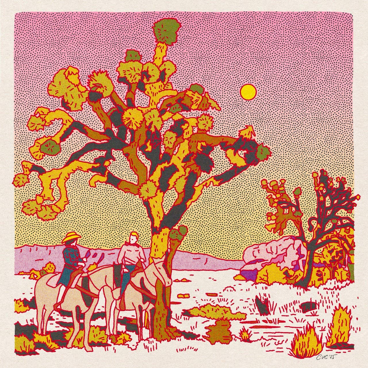 Joshua Tree Cowboys Art Print 12"x12"