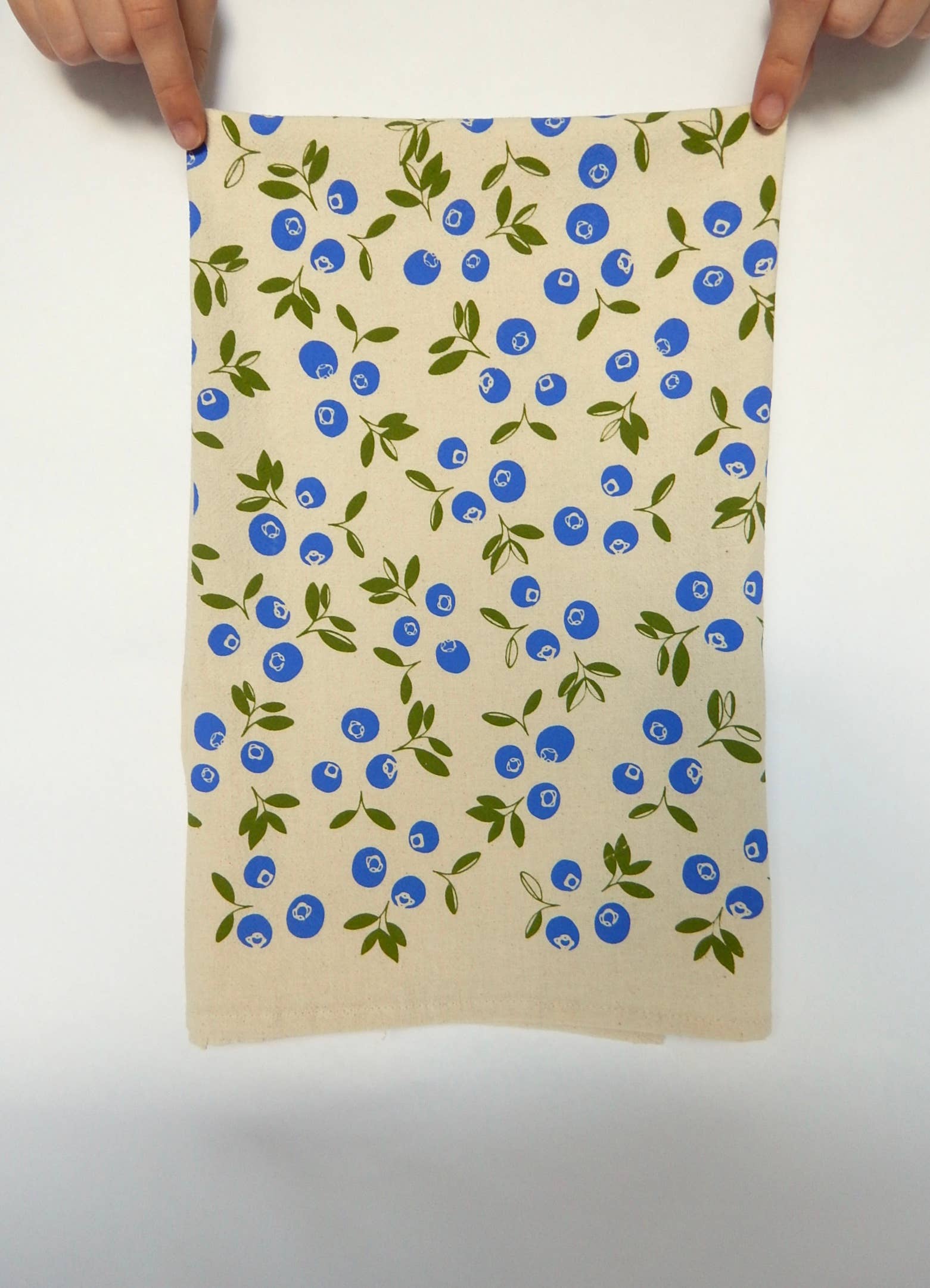 Blueberry Handprinted Kitchen Tea Towel