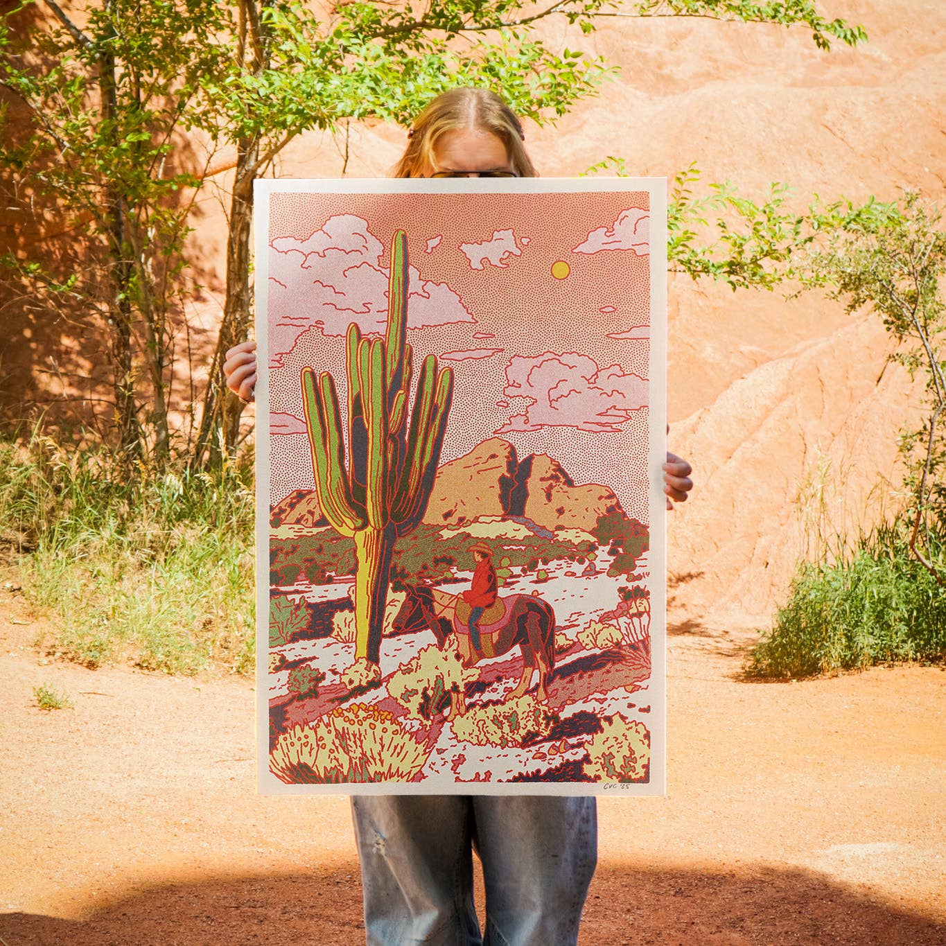 Saguaro Cowboy Print 12"x18"