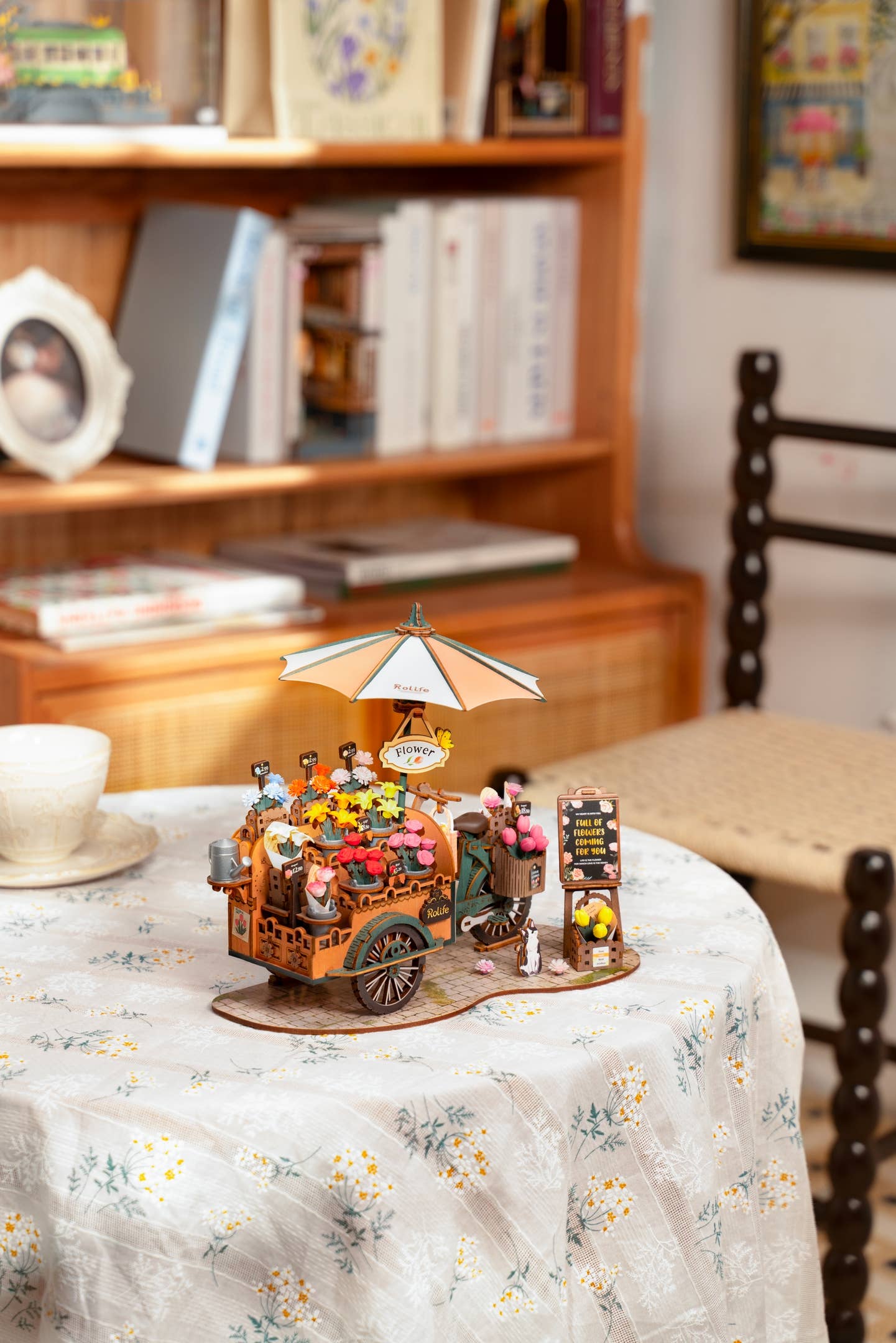 3D Wooden Puzzle: Blossom Cart