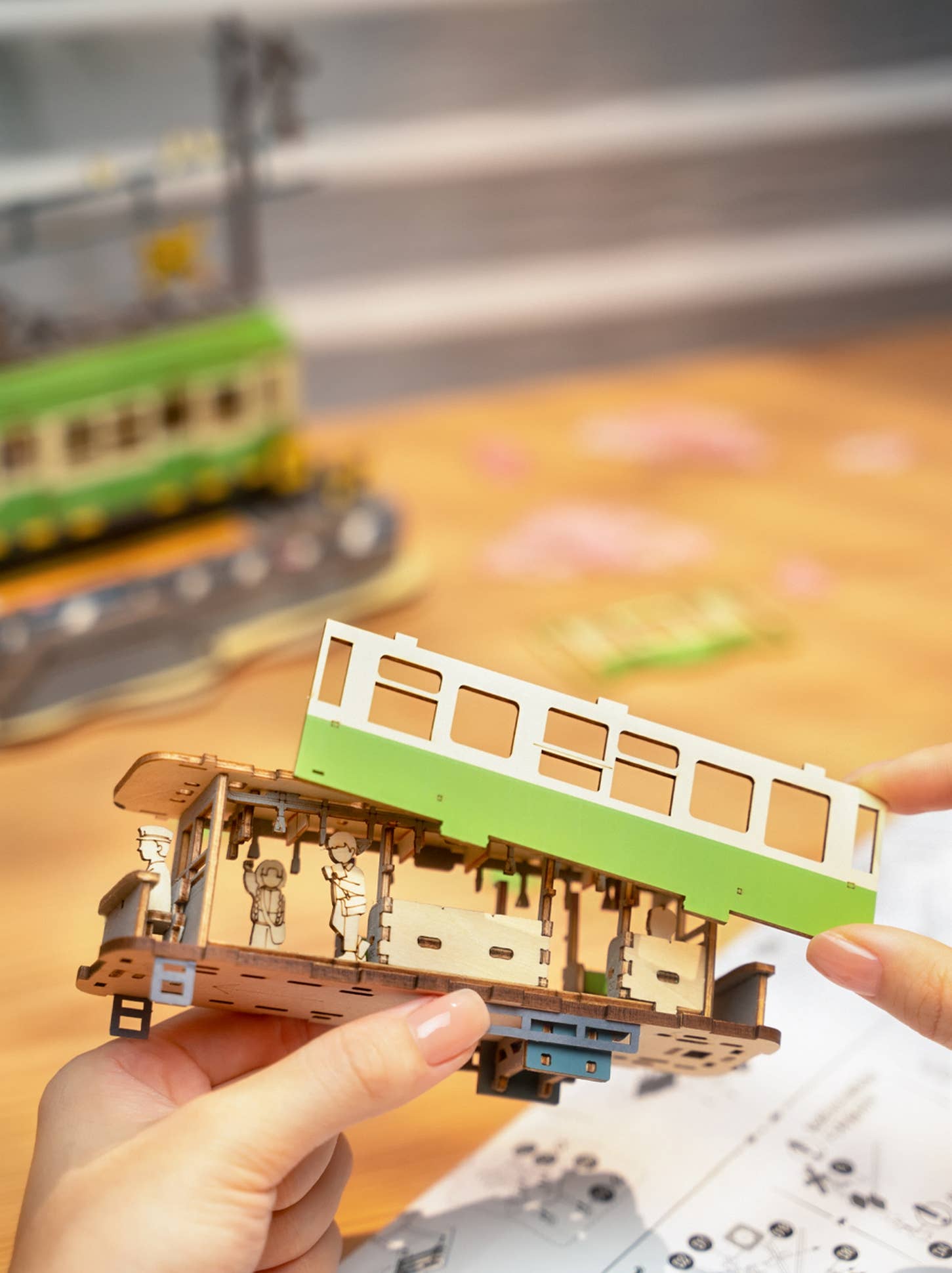 Sakura Tram: DIY Wooden Puzzle