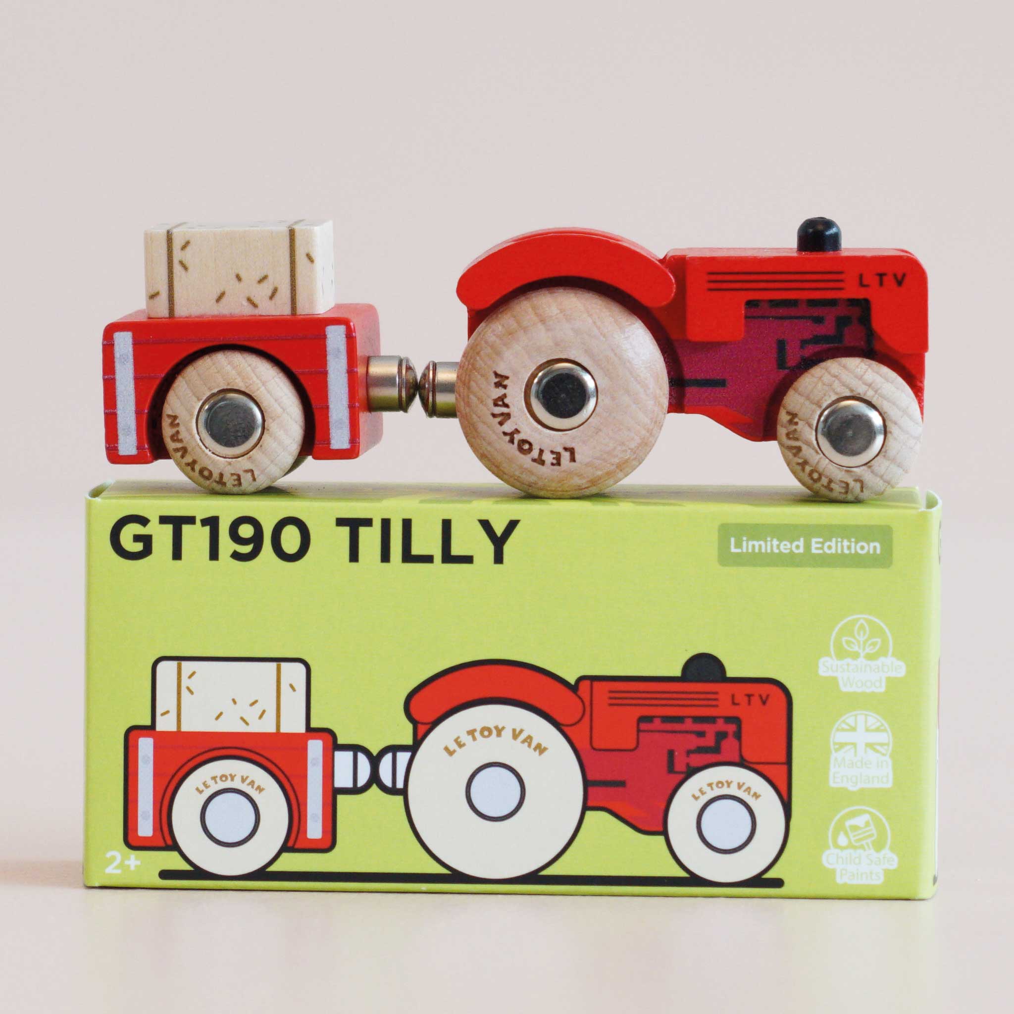 GT190 Tilly - Wooden Toy Tractor and Trailer