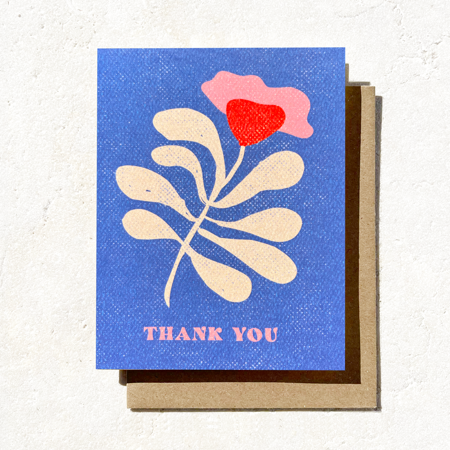 Thank you - Blue Abstract Floral Thank you Card