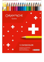 Set of 18 Permanent Colored Pencils SWISSCOLOR