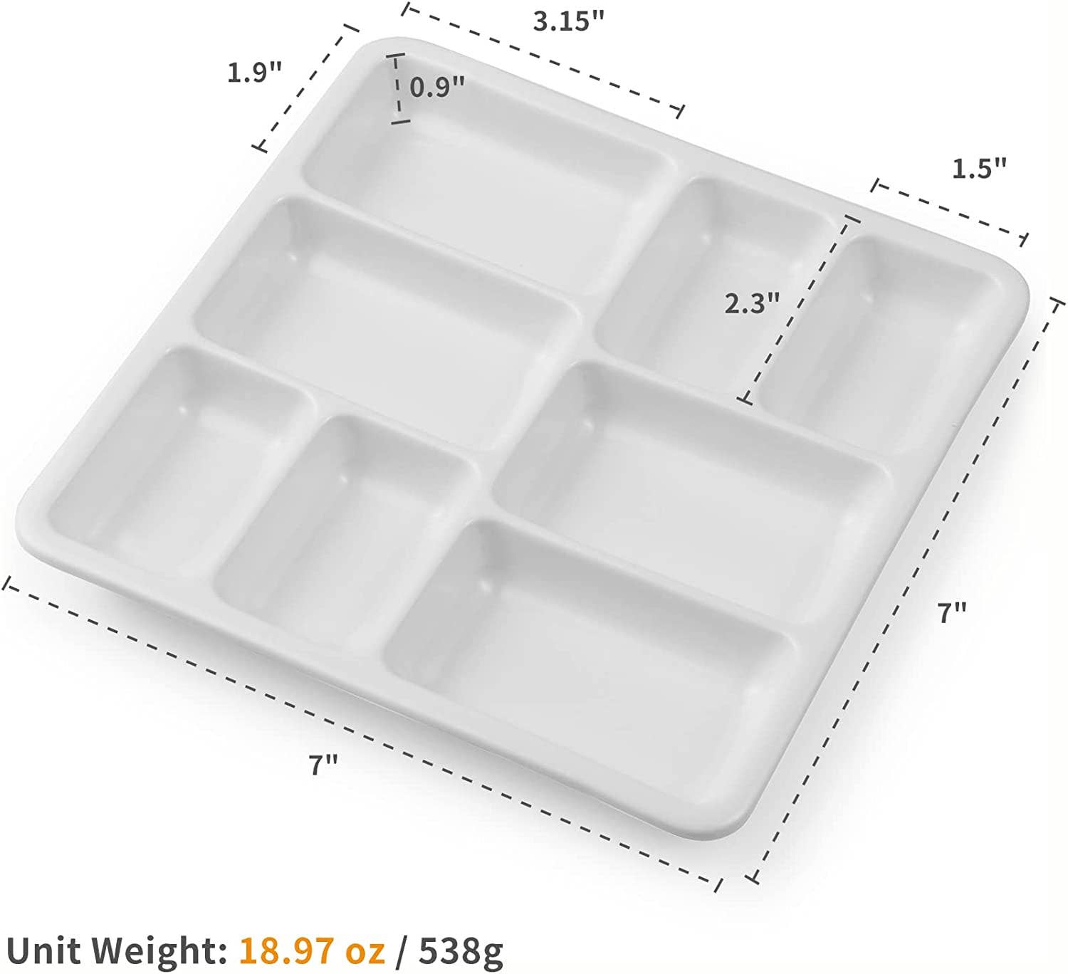 8-Well Ceramic Artist Paint Palette - Mixing