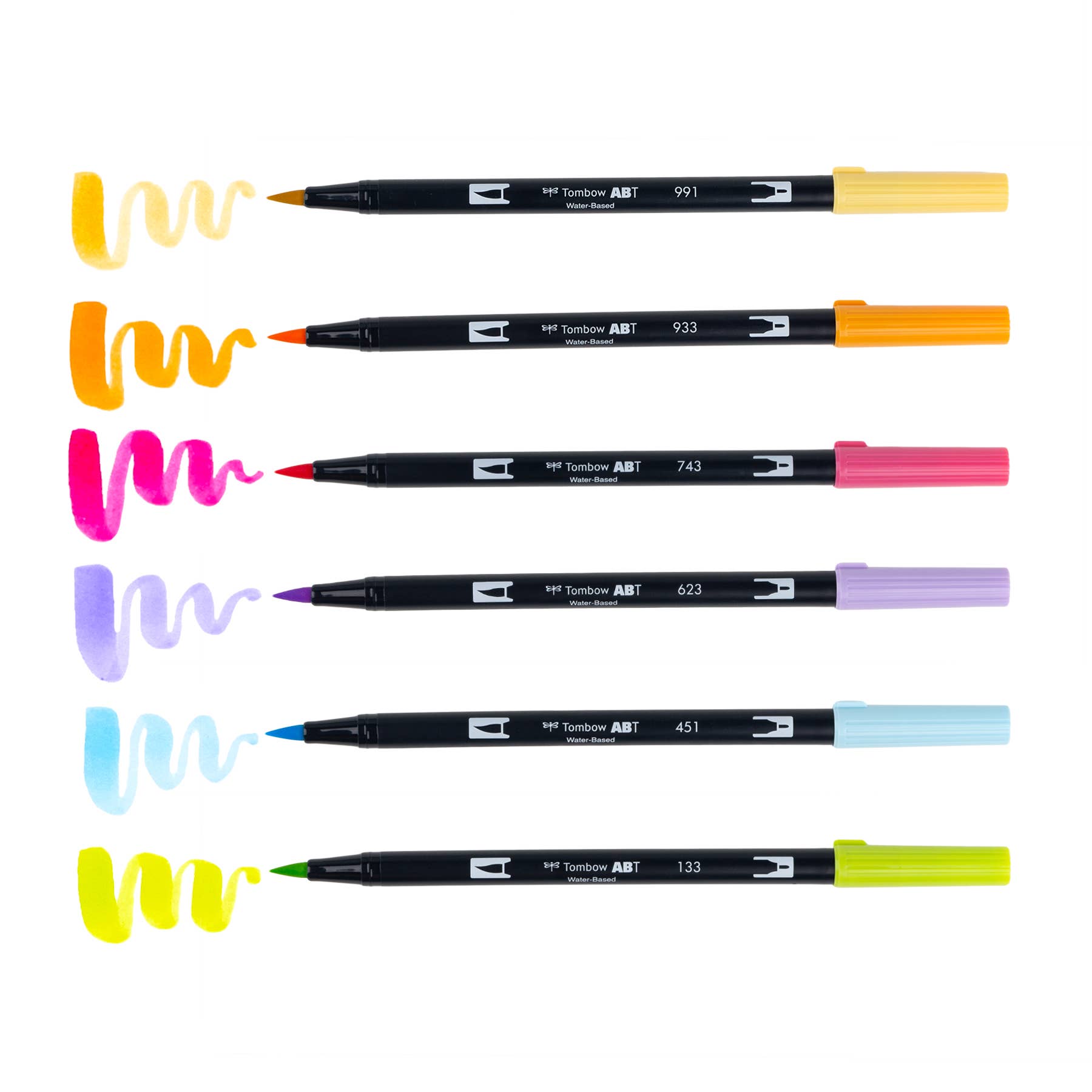Yay Sorbet - Tombow - Dual Brush Pen Art Markers, 6-Pack