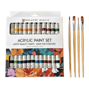Acrylic paint set with four brushes