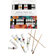 Acrylic paint set with brushes