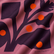 Purple and Red Botanical 100% Silk Scarf