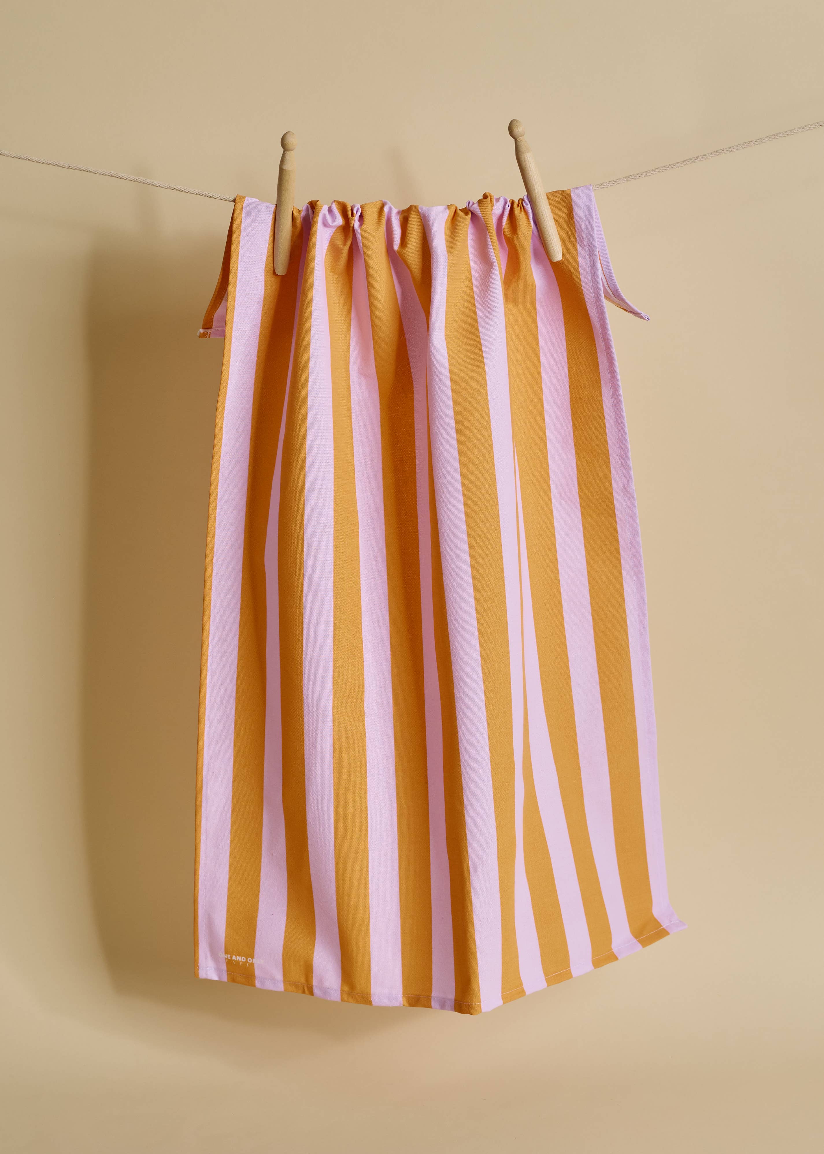 Ultra Violet Orange Stripe Tea Towel