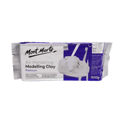Mont Marte air hardening modelling clay packaging using white, black and purple.