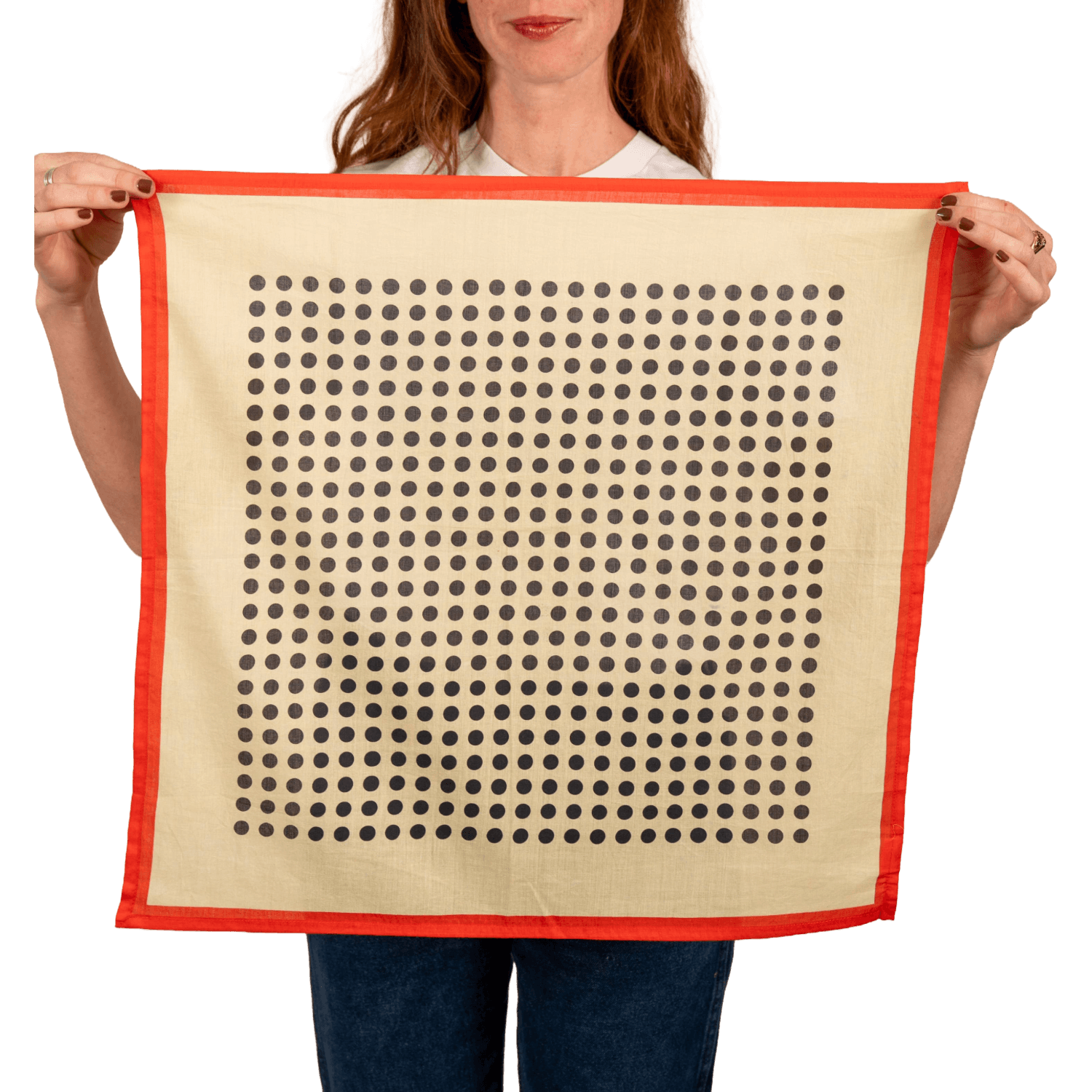 Archie No. 1, Cream and Black Dots with Red | Bandana