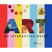Cover of 'Art: An Interactive Guide' with colorful design elements and text.