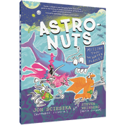 Book cover of 'Astro-Nuts' with cartoon characters and space-themed design