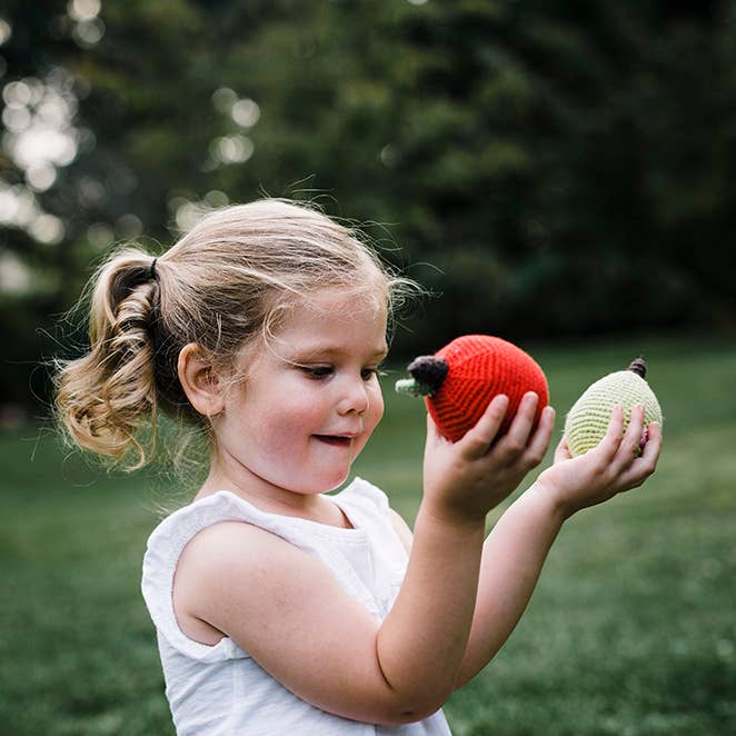 Friendly Plush Pear Rattle - Organic