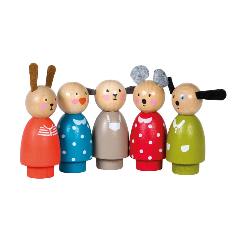 The Big Family Wooden Characters