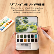 Forest Color Watercolor Pocket Set Of 12 With Brush