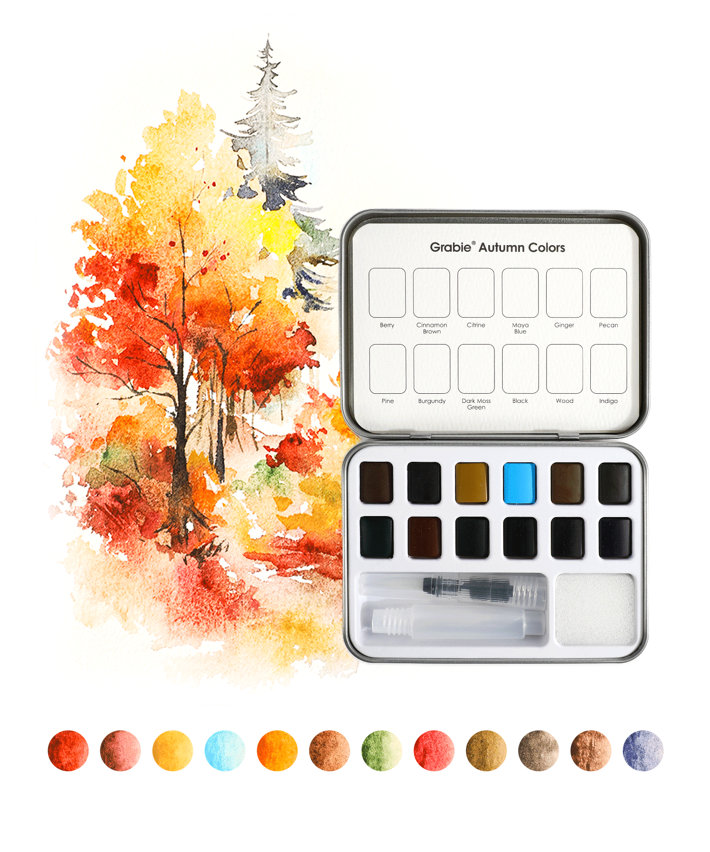 Watercolor | Pocket Set Of 12 With Brush