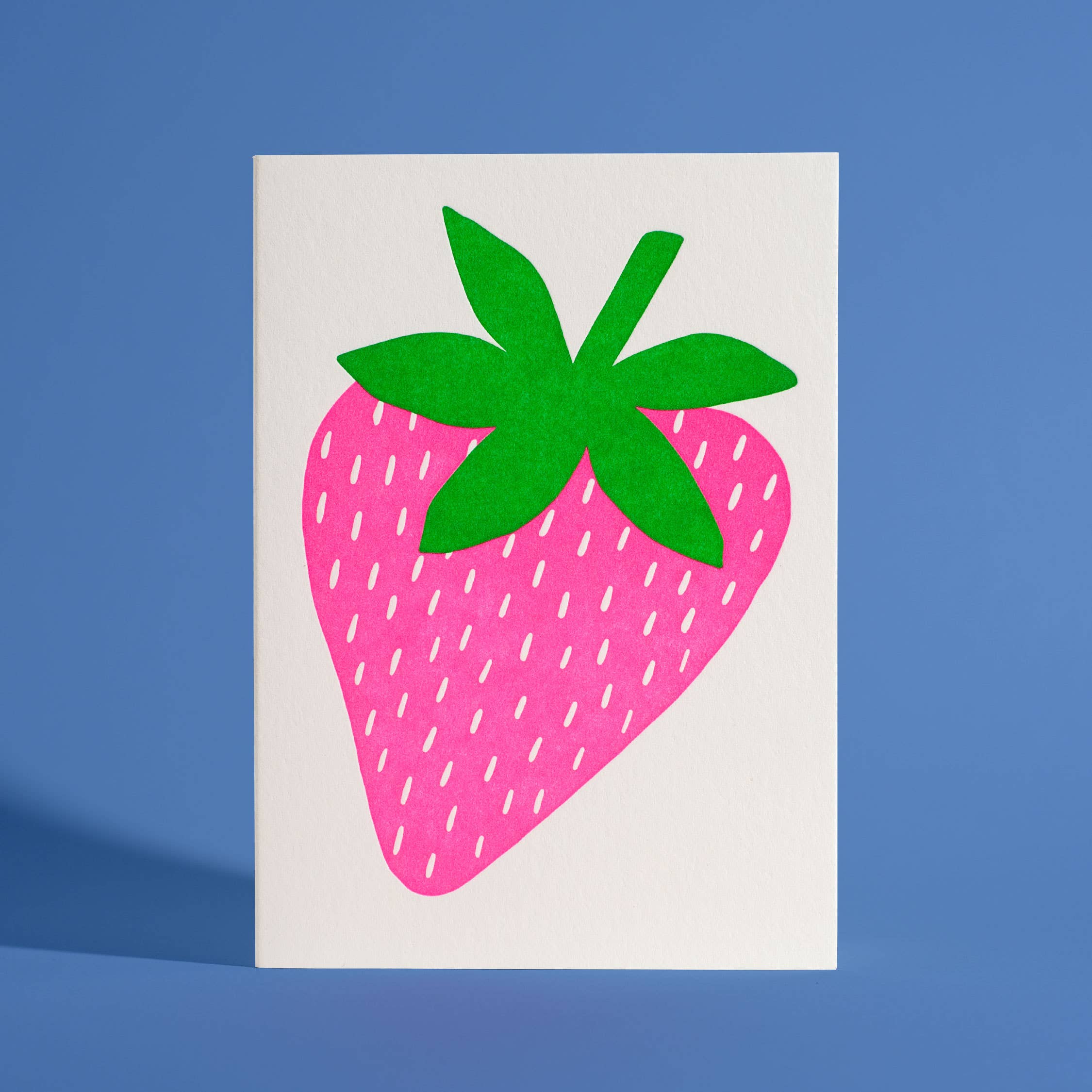 Strawberry Letterpress Blank Greeting Card