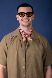 Archie No. 6, Pink and Olive Dots | Bandana