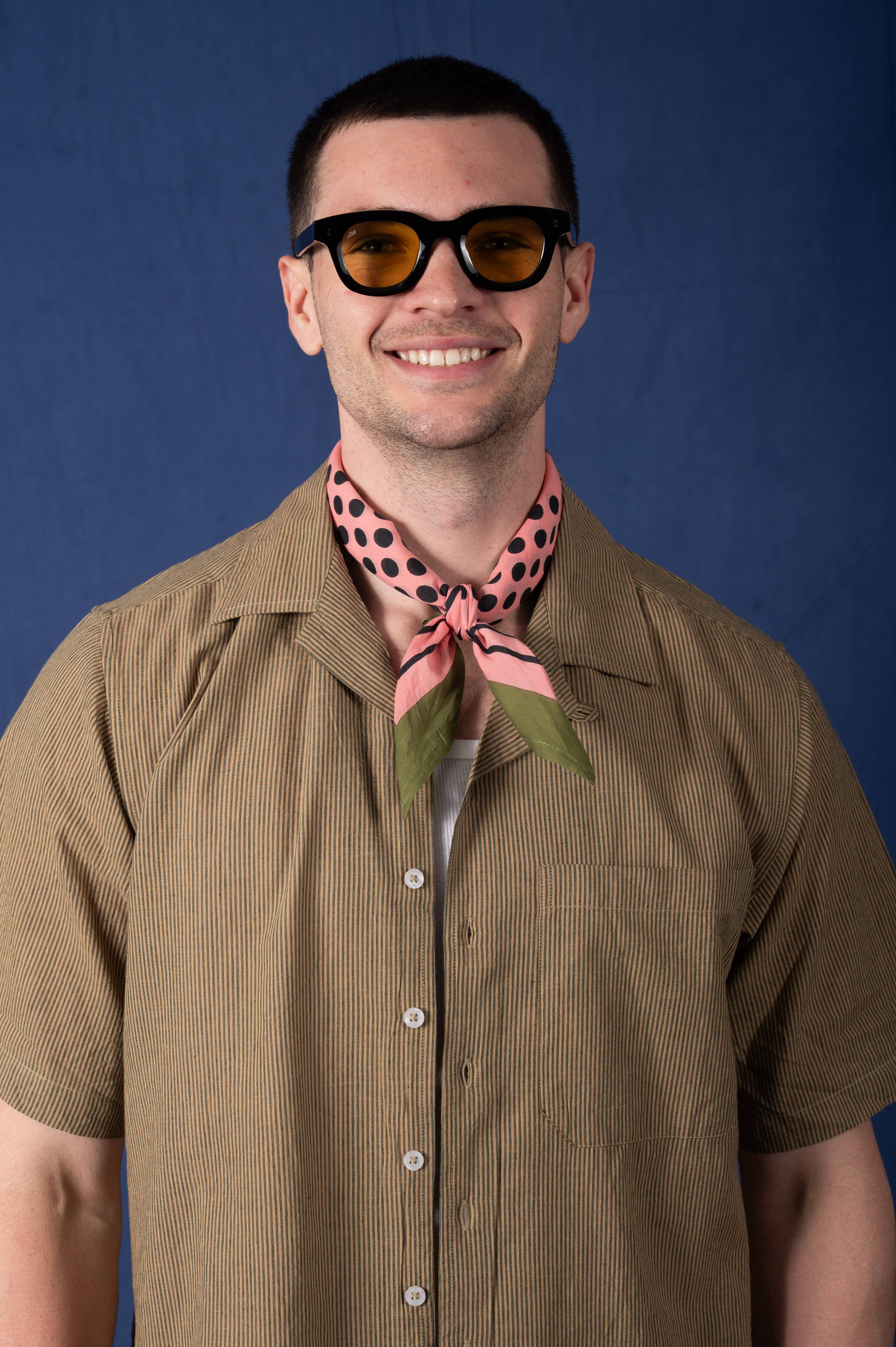 Archie No. 6, Pink and Olive Dots | Bandana