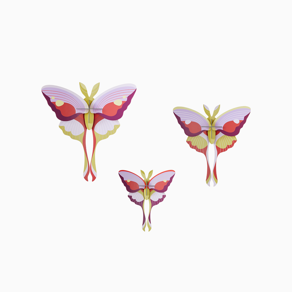 Lilac Comet Butterflies - Set of 3