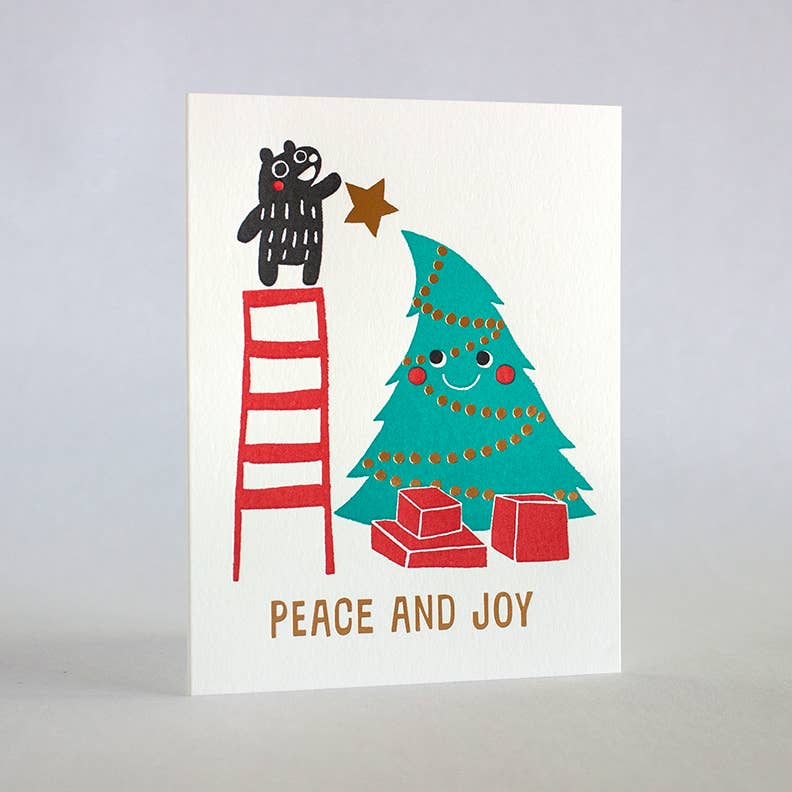 Peace and Joy Bear Greeting Card