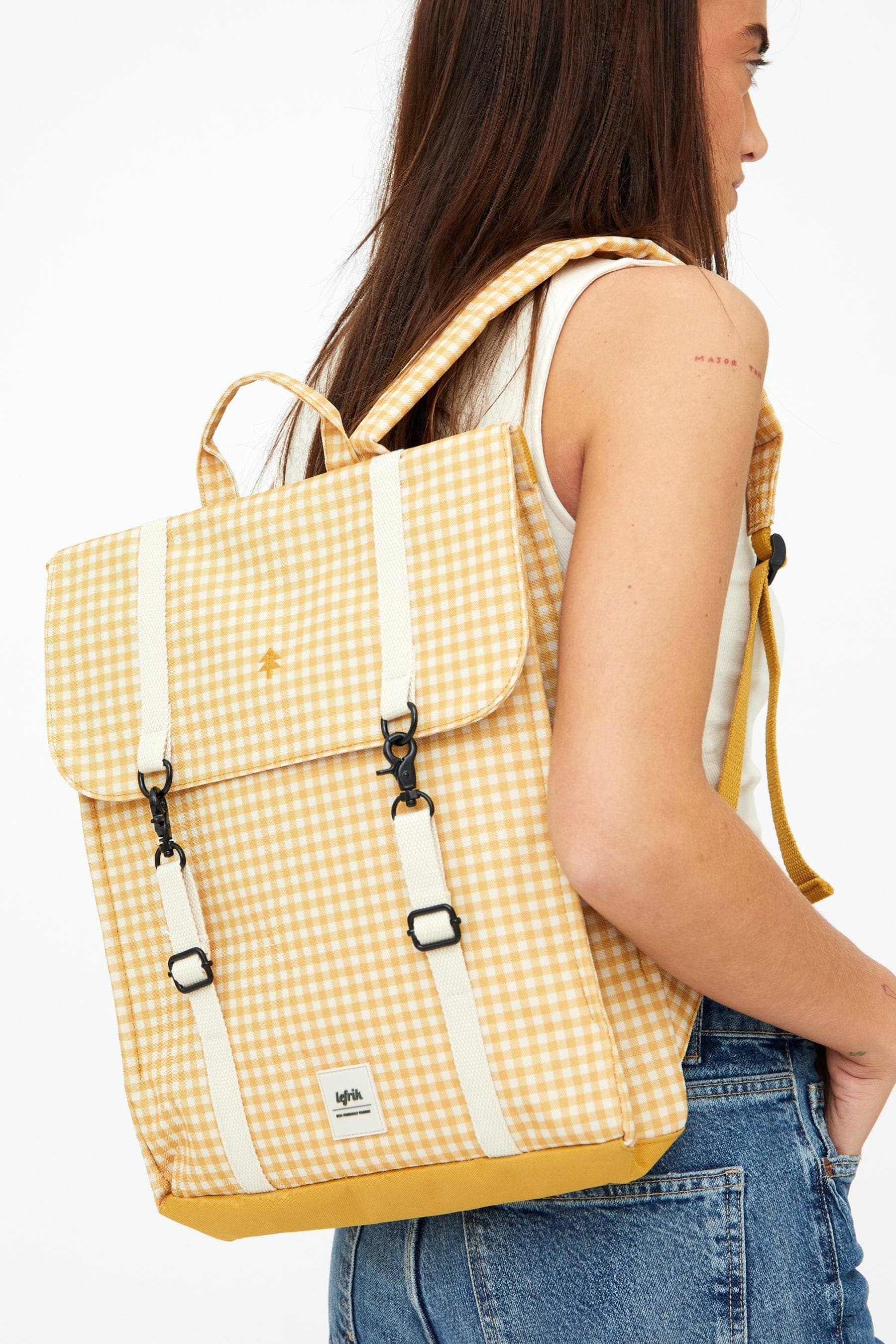 Handy Backpack Vichy Mustard