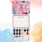 Duplicate Watercolor Pocket Set Of 12 With Brush - Floral Colors